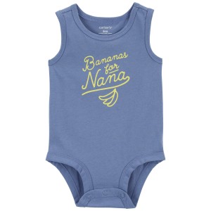 Blue Baby Bananas For Nana Sleeveless Bodysuit
