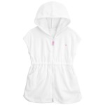 White Toddler Hooded Zip-Up Cover-Up