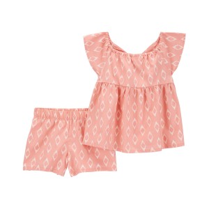 Pink Kid 2-Piece Top and Shorts Set