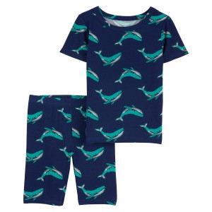 Navy Kid 2-Piece Whale PurelySoft Pajamas