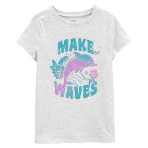 Heather Kid Make Waves Dolphin Graphic Tee