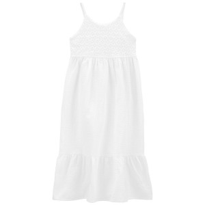 White Kid Gauze Midi Dress