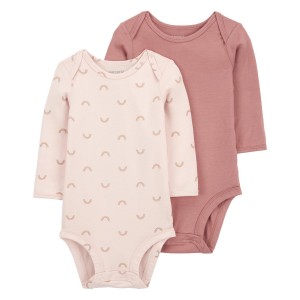 Pink Baby 2-Pack PurelySoft Long-Sleeve Bodysuits