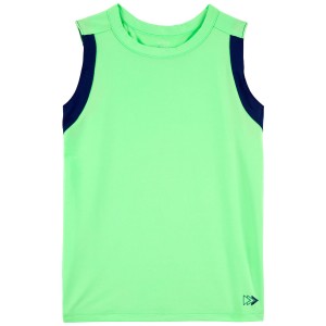 Green Kid Active Tank In BeCool Fabric