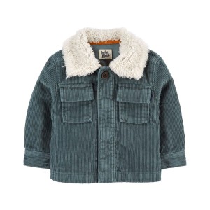 Blue Baby Sherpa Collar Corduroy Jacket
