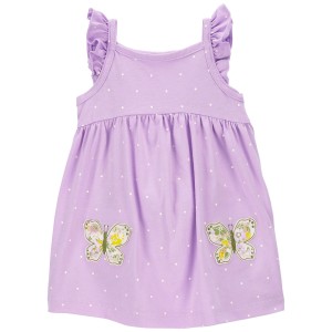 Purple Baby Butterfly Flutter Dress