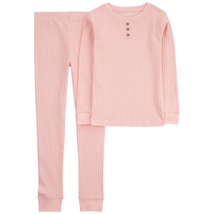 Pink Kid 2-Piece Drop Needle Pajamas