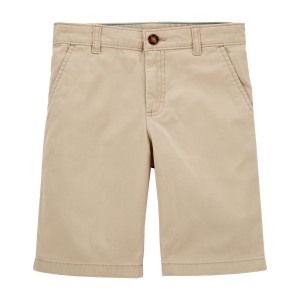 Khaki Kid Flat-Front Shorts