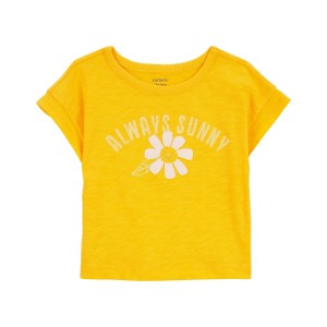 Yellow Toddler Always Sunny Flower Tee