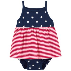Red/White/Blue Baby 4th Of July Sunsuit