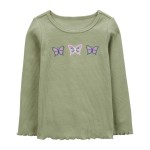 Green Toddler Butterfly Long-Sleeve Tee