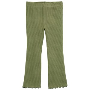 Green Toddler Flare Ribbed Pants