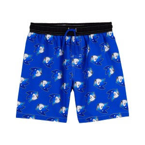 Blue Kid Sonic The Hedgehog Swim Trunks