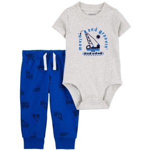 Blue Baby 2-Piece Construction Bodysuit and Pants Set