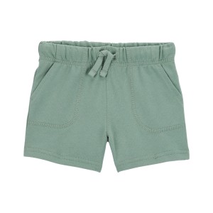 Green Baby Pull-On Cotton Shorts