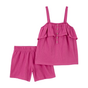 Pink Kid 2-Piece Crinkle Jersey Outfit Set