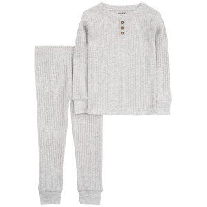 Grey Baby 2-Piece Cotton Blend Pajamas