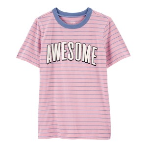 Pink Kid Awesome Graphic Tee