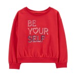Red Kid Long-Sleeve Be Yourself Crewneck