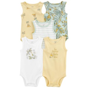 Green Baby 5-Pack Be Brave Little One Sleeveless Bodysuits