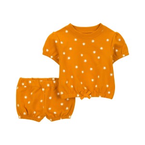 Orange Baby 2-Piece Sun Sweatshirt & Short Set