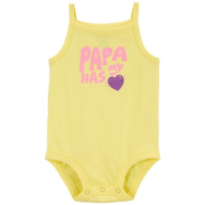 Yellow Baby Papa Sleeveless Bodysuit