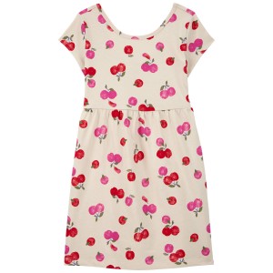 Grey/Pink Kid Cherry Jersey Dress