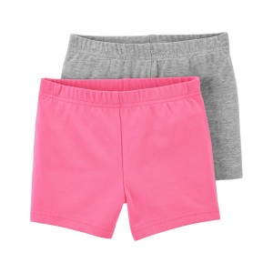 Pink Kid 2-Pack Pink & Grey Shorts