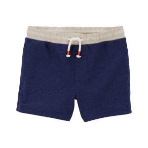 Navy Baby Pull-On Knit Shorts