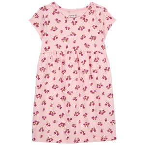 Pink Toddler Floral Jersey Dress