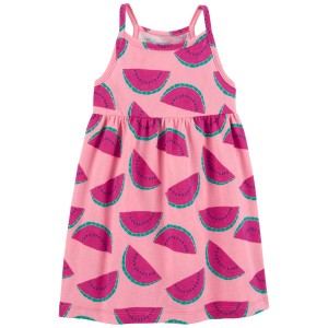 Pink Toddler Watermelon Tank Dress