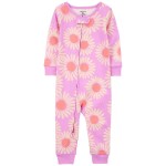 Pink Toddler 1-Piece Daisy 100% Snug Fit Cotton Footless PJs
