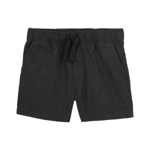 Black Toddler Pull-On Poplin Shorts