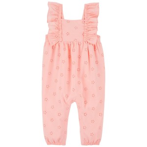 Pink Baby Floral Flutter Jumpsuit