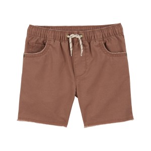 Brown Toddler Pull-On Poplin Shorts