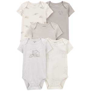 Multi Baby 5-Pack Short-Sleeve Bodysuits