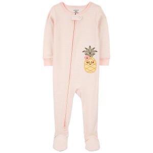 Pink Baby 1-Piece Pineapple 100% Snug Fit Cotton Footie Pajams