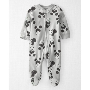 Panda Print Baby Organic Cotton Sleep & Play Pajamas