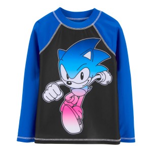 Blue/Black Kid Sonic The Hedgehog Rashguard