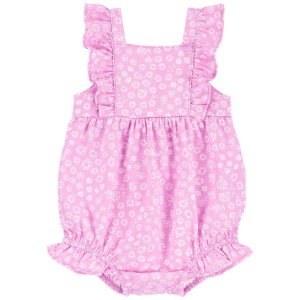 Pink Baby Floral Jersey Romper