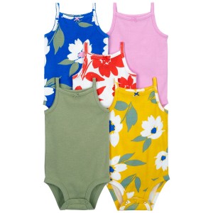Multi Baby 5-Pack Floral Tank Bodysuits