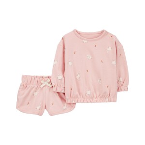 Pink Baby 2-Piece Easter Bunny Outfit Set