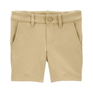 Khaki Toddler Stretch Chino Shorts