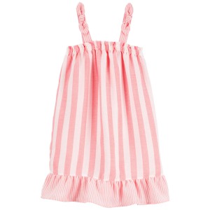 Pink/White Striped Woven Nightgown