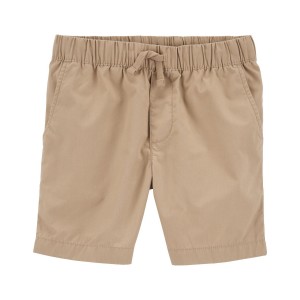 Khaki Kid Pull-On Poplin Shorts