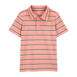 Pink Baby Striped Jersey Polo