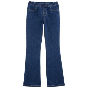 Navy Kid Flare Pull-On Denim Jeans