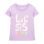 Purple Toddler Lil Sis Graphic Tee