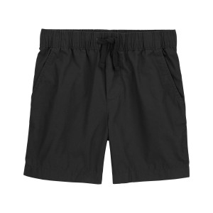 Black Kid Pull-On Poplin Shorts