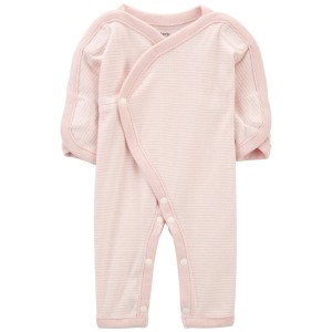 Pink Baby Preemie Striped Cotton Sleep & Play Pajamas